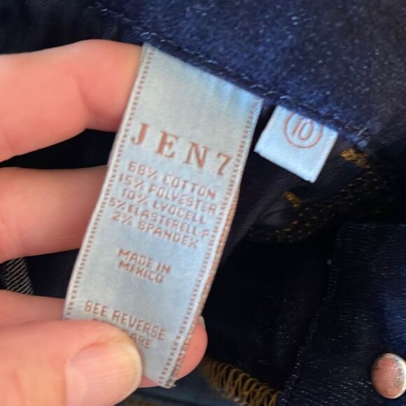 7 for all Mankind Jen 7 Ankle Skinny Dark Wash Frayed Hem Jeans size 10 - Picture 7 of 7